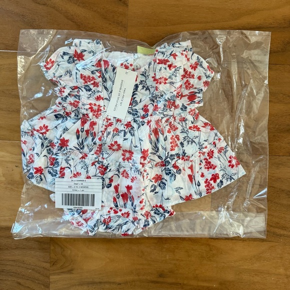Brand New Janie & Jack Baby Girl Floral Top & Bottom Set, Size 0-3 Months, NWT - Picture 3 of 3